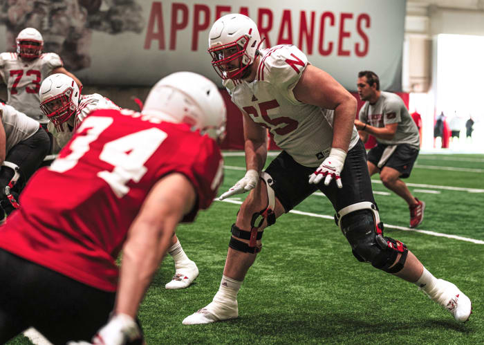Teddy Prochazka 2022 fall camp Nebraska football offensive tackle